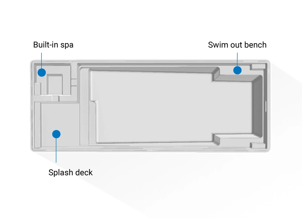 Leisure-Pools-Ultimate-Render An overview of the key features of The Ultimate fiberglass pool shape