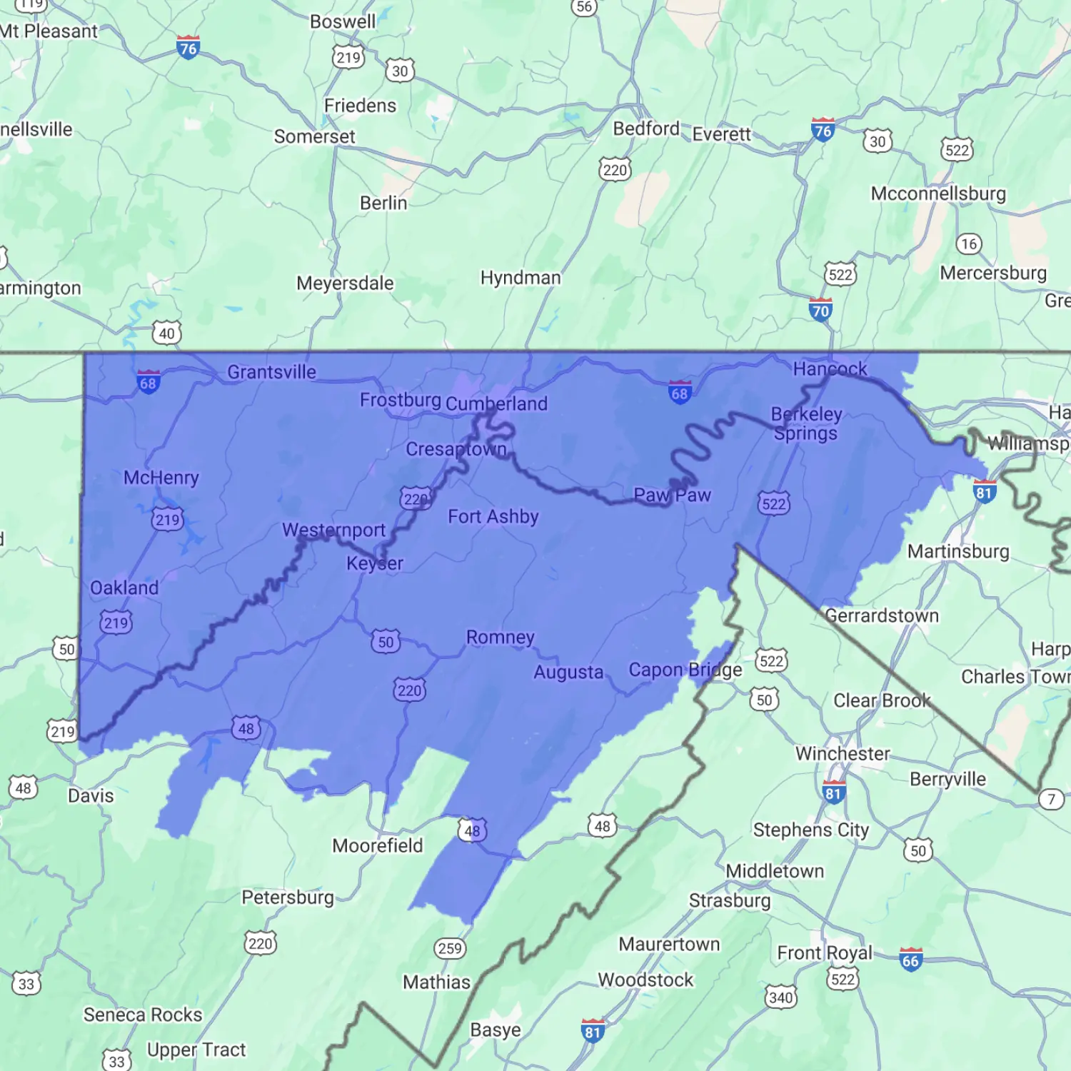 potomac-valley-pools-service-area Service area of Potomac Valley Pools and Spas